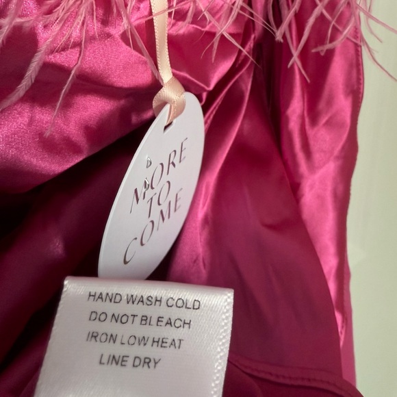 NWT Revolve More To Come Cierra Strapless Feather Wrap Dress in Hot Pink - Picture 12 of 12